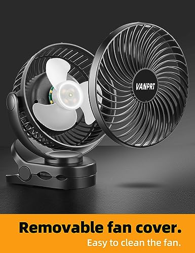 6'' Portable Hanging RV Tent fan with Remote Control,10000mAh Battery Camping Fan with LED light and Timer, 40 Hours Working Time Rechargeable Clip Fan, as Emergency Power - Black - style: 6'' Rechargeable Camping Fan