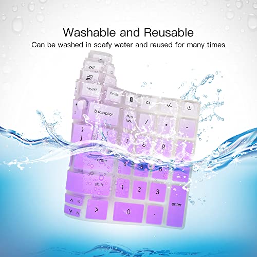 Keyboard Cover for 2024 2023 Dell Inspiron 15 5510 5515 3510 3511 3515 3520 3525 3530 3535, Dell Vostro 15 3510 5510 5515, 2025 Dell 15 Laptop DC15250 DC15255 Keyboard Skin Protector, Ombre Purple - color: Ombre Purple