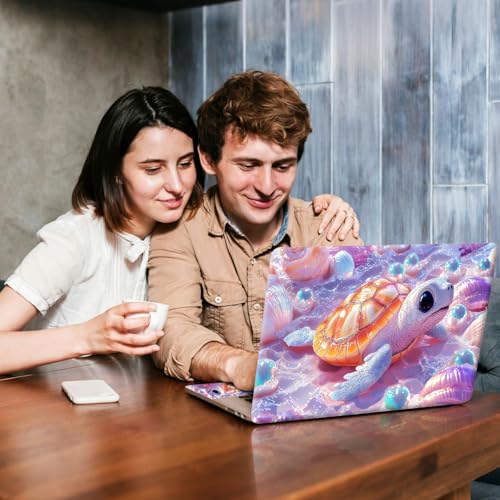 Universal Laptop Skin Sticker Decal, Compatible with MacBook HP Dell Lenovo 12"-15.6", Reusable Vinyl Notebook Cover 3PCS Set, High-Recognition Film-Cute 3D Baby Sea Turtle - color: Cute 3D Baby Sea Turtle