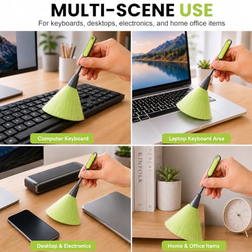Keyboard Cleaning Brush Computer Cleaning Brush Portable Small Dust Brush for Keyboard Laptop Desk Electronics - color: Green
