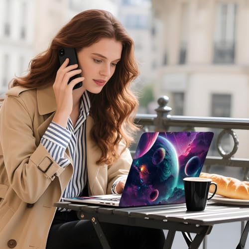 Laptop Skin Sticker Decal PVC Vinyl Sticker Notebook PC Protector Waterproof Scratch Resistant Laptop Skin for 12.1 13 13.3 13.6 14 15 15.3 16 Inch Starry Night Blue Sky Style - color: Planet