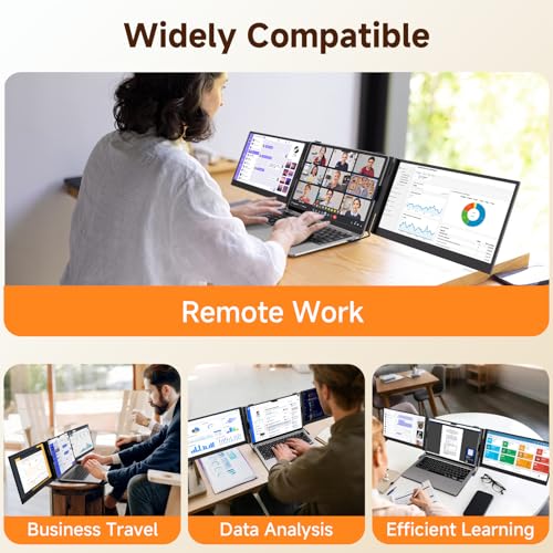 14" Laptop Screen Extender, 0.18" Ultra-Thin Laptop Monitor, Stable Damping Stand with 90° Rotation, 180° Rotation Dual Screen, Extra Compatible with Windows/Mac/Android/Switch/PS Fits 13"-17" Laptops - size: 14" Screen Extenders