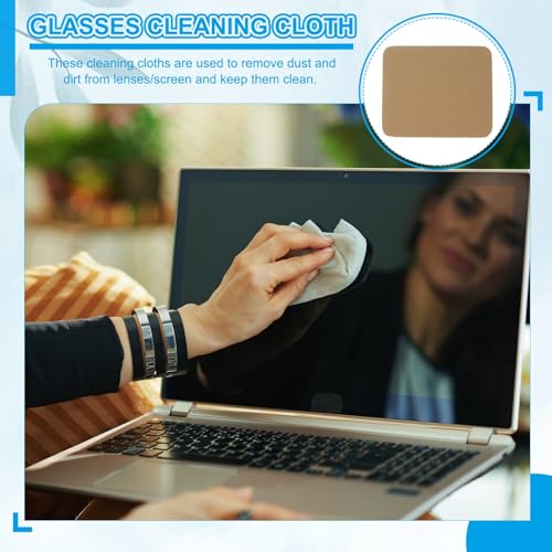PATIKIL Glasses Cleaning Cloth 6.9" x 5.7", 12 Pcs Microfiber Eyeglasses Cleaner Cloths Soft Suede Wipe Screen for Camera Len Eyeglass Screens Phones Smart Devices, Brown - color: Brown, size: 6.9" x 5.7"