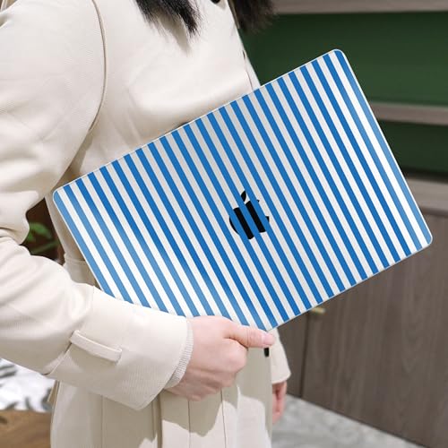 MEEgoodo Case for M5/M4/M3/M2 MacBook Air 13 inch Case 2026 2025 2024 2022, Fit Model A3449/A3240/A3113/A2681, Laptop Hard Shell Compatible with MacBook Air 13.6-inch, Blue Stripes - color: Blue Stripes