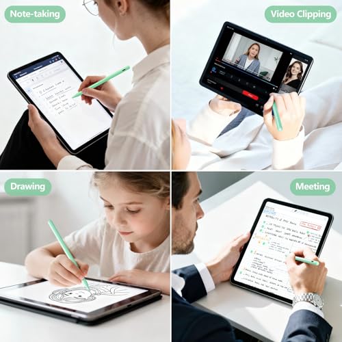Stylus Pen for iPad 6-11th Gen 2X Fast Charge, Palm Rejection-Green | Tilt Sensitivity, USB-C Charge, Compatible with 2018-2026 Apple Pencil iPad Pro 11/12.9/13, Air 3/4/5/M2/M3/M4, mini 5/6/7 - color: green