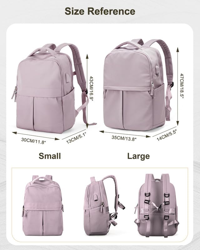 Laptop Work Backpack for Women - 15.6 Inch Laptop Compartment, Lightweight Waterproof Large Travel Backpack for College, Nurse & Teacher, Purple - color: Model a Purple