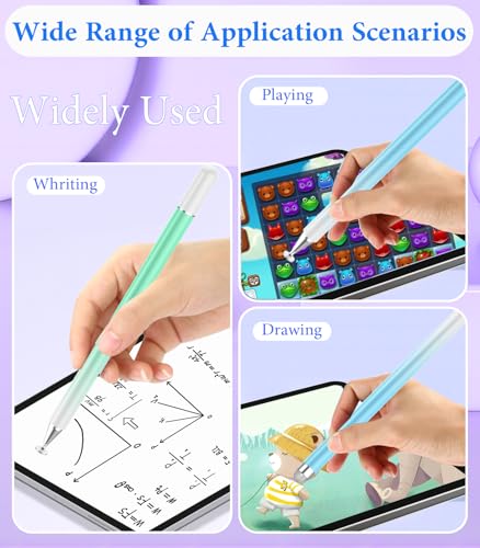 Stylus Pen for Touchscreen, Kenkor 2 in 1 Active iPad Pencil - Green+ Blue | Stylus Pen for iPad/Android/Switch/iPhone/Samsung/Galaxy/Huawei/Surface/ViVo/OPPO/Lenovo, All Touch Screens Tablet Pencil - color: Green+Blue
