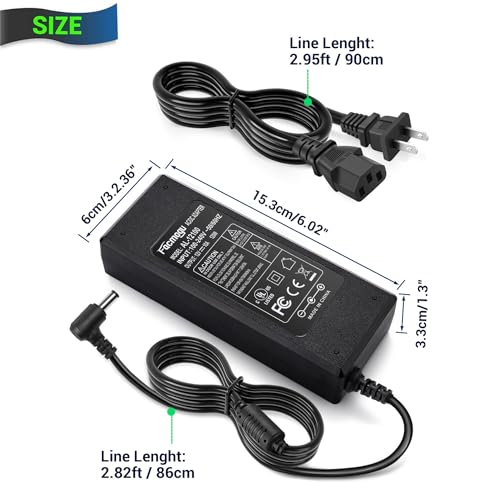 Facmogu 12V 10A Power Supply AC to DC Adapter, AC to DC Converter 100V-240V to 12V 10A 120W, 12 Volts 10 Amps Power Transformer 5.5x2.5mm & 5.5x2.1mm Tip, Desktop Regulated Power Adapter - size: 12V 10A (2 Prong Plug)