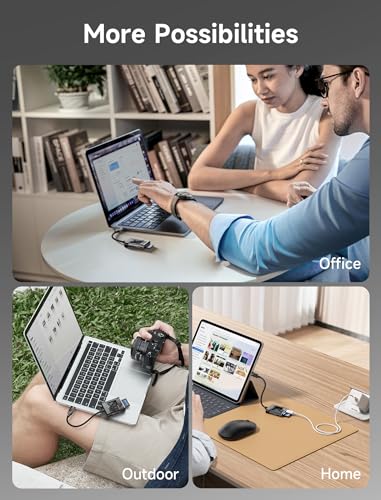 JSAUX 3-in-1 SD Card Reader USB C 5Gbps with PD 60W Fast Charging, Type C Micro SD Memory Card Reader for TF SD Micro SD SDXC SDHC, Compatible with iPhone 16 Pro Max, MacBook, Galaxy, iPad Pro, Camera