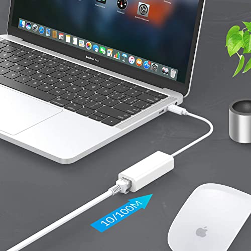USB-C to Ethernet Adapter,Type-C to RJ45 LAN 10 100 Network Wired Adapter Compatible with Nintendo Switch Wii Wii U MacBook Surface Notebook PC Windows XP Vista Mac/Linux ASIX AX88772 Chipset