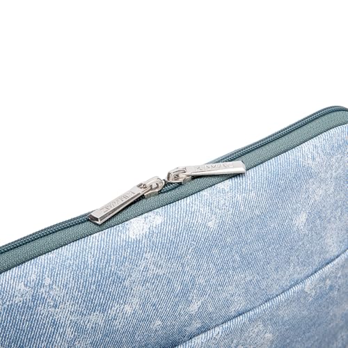 Kinmac 360° Protective Vertical Laptop Sleeve Case Cover Bag (Blue Denim PU, 12.5 inch-13.3 inch) - color: Blue Denim PU, size: 12.5 inch-13.3 inch