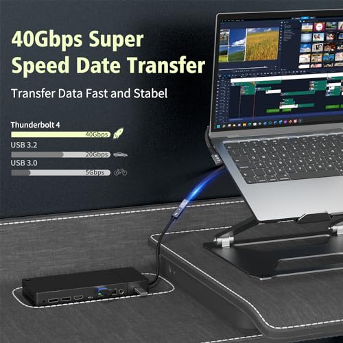 USB C 4 Extension Cable, with Thunderbolt 4 Cable, 240 W Charging, 40 Gbps Data, 8K @ 60Hz 4K, PD3.1, USB C Female, for Hub, Dock MacBook, SSD - size: Extension 40G 240W 0.5M