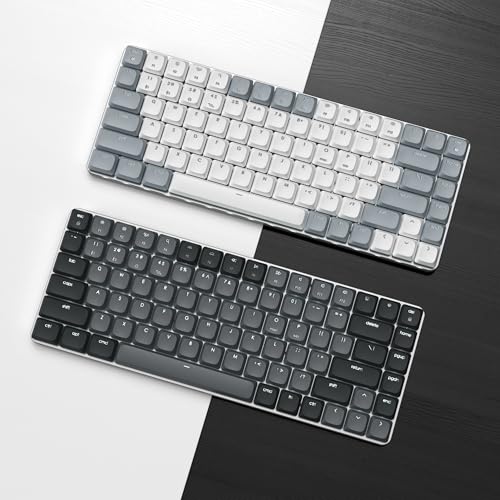 Satechi SM1 75% Mechanical Keyboard, Backlit Bluetooth, Light Gray/White | 84 Keys, Compact Wireless, Gaming, for Mac and Windows - color: Light Gray/White, size: 84 Keys
