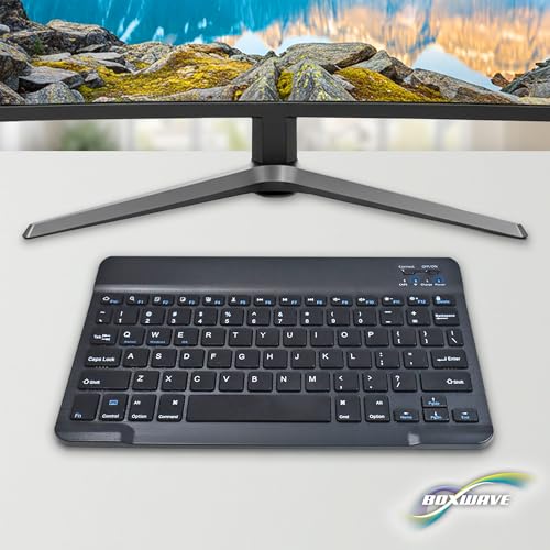 BoxWave Keyboard Compatible with Owl Labs Meeting HQ Device - SlimKeys Bluetooth Keyboard, Portable Thin with Chiclet-Style Keys - Jet Black
