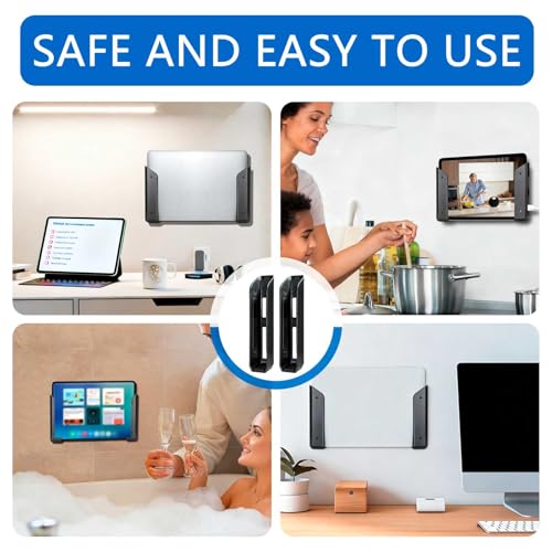 Under Desk Laptop Mount, Wall Laptop Holder & Computer Bracket Shelf | Dual Laptop Mount Under Desk & Wall, Laptop Holder Basket for Computer, Table Bracket and Storage Shelf Organizer
