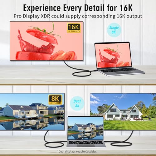USB4 Cable, with Thunderbolt 5 Cable, 240 W Charging, 80 Gbps Data, gen4,16K@60Hz 4K120Hz HDR, USB C to USB C C, for Hub, Dock, M2, M3, SSD, Laptops, Monitor (TB5 80G 240W 1.5M) - size: TB5 80G 240W 1.5M