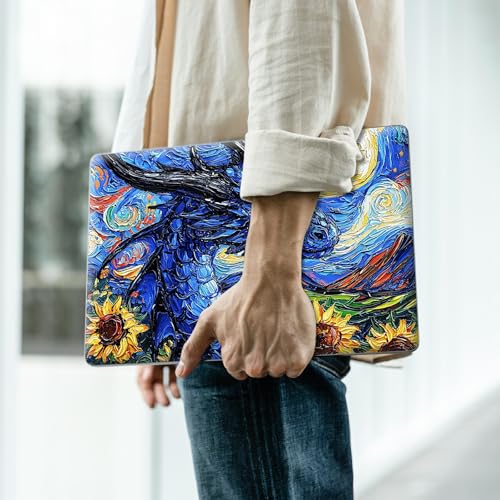 Reusable Universal Laptop Skin Sticker, Cut to Fit for 11.6–15.6 Inch Laptops, Waterproof Protective Film, No-Residue - Blue Dragon Oil Painting - color: Blue Dragon Oil Painting
