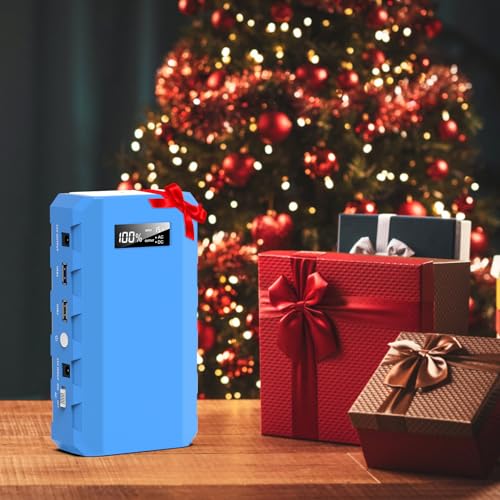 Portable Power Station with AC Outlet, Powkey 65W/110V External Battery Pack 24000mAh/88.8Wh Power Pack, Portable Power Source Supply Backup for Outdoor Tent Camping Home Blue | Powkey 86Wh Lithium Battery Pack with 65W AC Outlet, Emergency Backup Power S