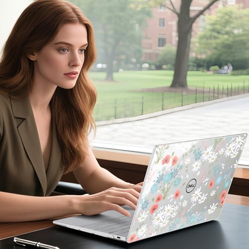 Batianda Daisy Meadow Case for Dell XPS 13 Laptop 2024 2025 | Fits Model 9340/9345/9350 13.4" Display, Lightweight Slim Hard Shell Protection for Girls, Students and Soft Style Users - color: Cute Daisy