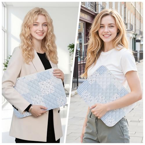 15.6 inch Cotton Quilted Laptop Sleeve for Women, Aesthetic Puffy Laptop Case Carrying Bag Compatible with MacBook 15.6, Soft Computer Liner Bag (Green Blue Pin, 15.6 inch) - color: Green Blue Pin, size: 15.6 inch