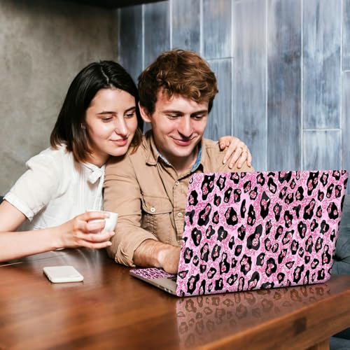 Universal Laptop Skin Sticker Decal, Compatible with MacBook HP Dell Lenovo 12"-15.6", Reusable Vinyl Notebook Cover 3PCS Set, High-Recognition Film-Pink Leopard Print - color: Pink Leopard print