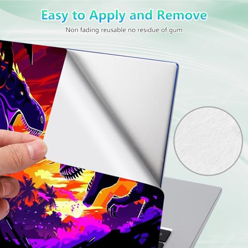 Laptop Skin Sticker Decal 12"-15.6" Universal Laptop/Notebook/Netbook Vinyl - Waterproof Scratch Resistant,Fits HP Dell Lenovo MacBook,2 Free Wrist Pads,Easy Apply & Remove,Dinosaur Dusk - color: Dinosaur Dusk