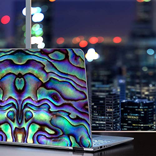 Custom Fit Made to Order Laptop Notebook Skin Vinyl Sticker Cover Decal Fits 13.3" 14" 15.6" 16" HP Lenovo Apple Mac Dell Compaq Acer|Abalone Sea Shell Green Blue Purple - color: Style 2