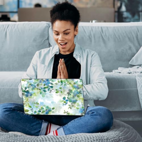 SUPERDANT Laptop Skin Sticker Watercolor Leaves Laptop Decals Personalized Universal Notebook Computer Wrap Vinyl Skin Stickers Cover Art Decal Removable 12-15.6 in Waterproof Scratch-Resistant Gifts - style: Flowers and Grasses