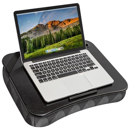LAPGEAR Designer Lap Desk – Gray Argyle, 2-Pack with Storage Basket - color: Gray Argyle, size: 2-Pack Lap Desks + Basket