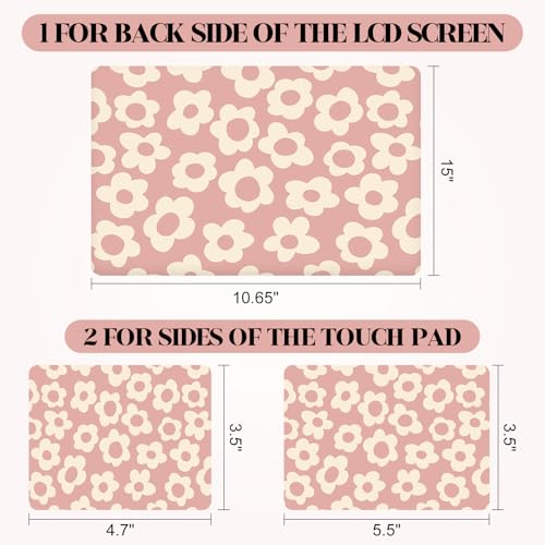 Pink Floral Laptop Skin Sticker Cover Decal, 12 13 13.3 14 15 15.4 15.6 inch Laptop Notebook Vinyl Skin Sticker Cover Personalized Art Protector - color: Pink Floral Flower