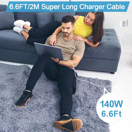140W Charger for Mac Book Pro 16 14 inch Mac Air 15 13 inch 2025 2024 2023 2022 2021 M1 M2 M3 M4 Fast Charger Power Adapter & 6.6FT Type C to Magnetic 3 Braided Cable LED Original Quality