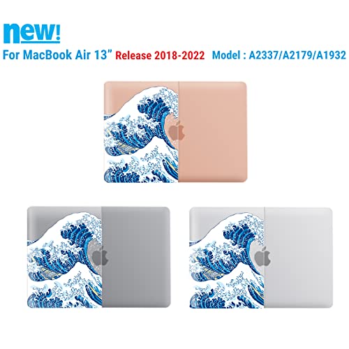 IBENZER Compatible with New MacBook Air 13 inch case 2022 2021 2020 M1 A2337 A2179 A1932, Hard Shell Case&Keyboard Cover&Screen Film for Mac Air 13 with Touch ID (2018-2022), Fuji, AT13FUJI+2 - color: FUJI