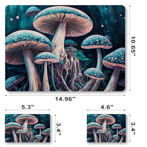 Laptop Decal Sticker Skin for 12" 13.1" 13.3" 14" 15" 15.4" 15.6" Netbook | Vinyl Art Skin Sticker Cover Notebook PC Protector ( 2 Wrist Pad Included), Removable Reusable, Mushroom - color: Mushroom Pattern