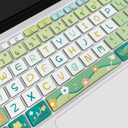 Cute Keyboard Cover for 2021 2020 MacBook Air 13 inch (Model: A2179 A2337) M1 Chip, Silicone Protective Skin, Cute Flowers - color: Cute Flowers