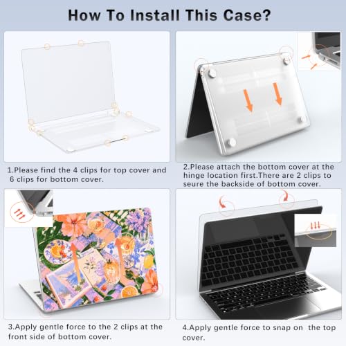 Compatible with MacBook Neo 13 inch Case 2026 Cute Flower Book | Release Model A3404 with A18 Pro Chip | Protective Hard Shell Matte Cover for MacBook Neo 13'' - color: Afternoon Tea, size: MacBook Neo 13 inch