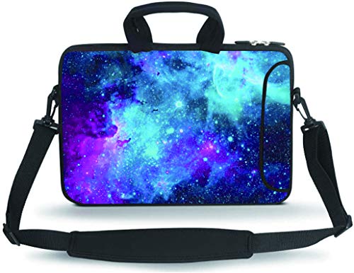 11 11.6 12 12.5 13 inches Case Laptop/Chromebook/Ultrabook/Notebook PC Messenger Bag Tablet Travel Case Neoprene Handle Sleeve with Shoulder Strap(Galaxy) - color: Galaxy, size: 11-13.3 inch