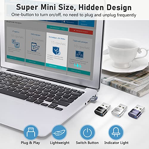 AUEDROT Mouse Jiggler Undetectable Metal USB Mouse Mover with Switch Button, Automatic Mini Mouse Shaker with 2 Jiggle Modes, Plug and Play, Keep Computer/Laptop Awake, Gray, 2 PCS - color: Gray, style: 2 PCS