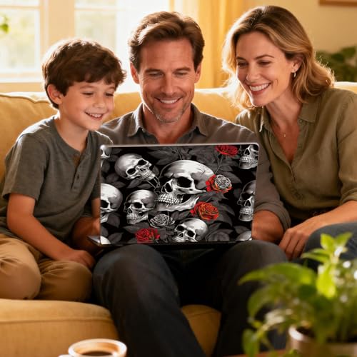 Universal Laptop Skin Sticker Decal for 11.6”12" 13" 13.3" 14" 15" 15.4" 15.6" Reusable Waterproof Scratch-Scratch Resistant Protective Vinyl Laptop Notebook Skin Stickers - Red Roses Skull - color: Red Roses Skull