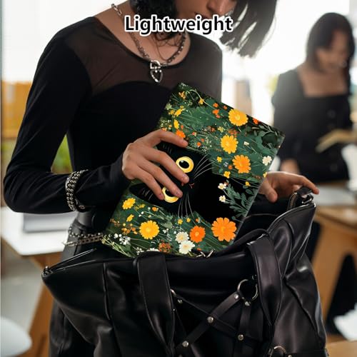 Laptop Skin Sticker Decal 15.6 Inch,12 13 13.3 14 15 15.6 in Laptop Netbook Skins for Notebook,Art Decal Removable Waterproof Scratch Resistant,Universal Vinyl Cover,Cute Cat Wildflower - color: Cute Cat Wildflower