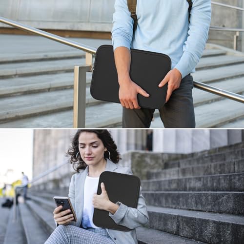 DTTO Laptop Sleeve Case, 13.3 Inch Padded Protective Laptop Cover Briefcase Carrying Bag Compatible with MacBook Air/Pro 13 Inch, MacBook Pro 14 Inch, Slim Portable Computer Bag Neoprene, Black - size: 13.3 Inch