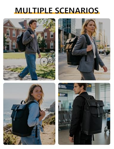 Lightweight Laptop Backpack 17Inch for Women & Men Professional Business Computer Bag with Back Cushioning Carry on Waterproof Travel Computer Backpack Resistant Travel Work Citywalk Black - color: Black