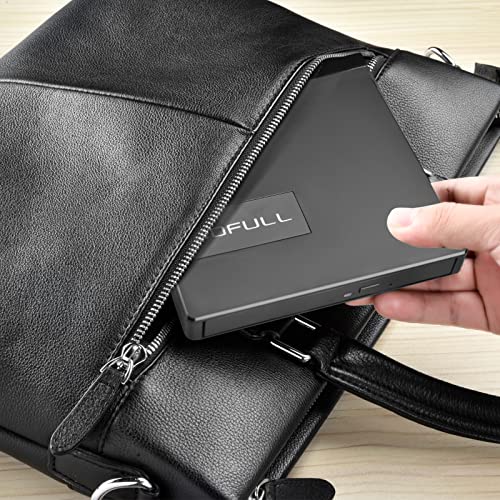 ROOFULL External CD DVD Drive with 4 USB Port & 2 SD Card Slot & Case | 8 In 1 USB-C 3.0 Optical Disk Drive CD DVD Player Burner Reader Writer for Laptop PC MacBook, Windows Linux Mac OS, RF40-SU - style: 8 In 1 Drive + Carrying Case