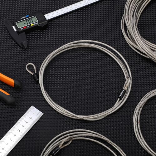 12 Pack Security Cable Luggage Lock with Loops 7 ft 3mm Braided Steel Coated Bike Cable Wire Double Loop Anti Theft Safety for U Lock, Padlock and Disc(Clear) - color: Clear, size: 7 ft