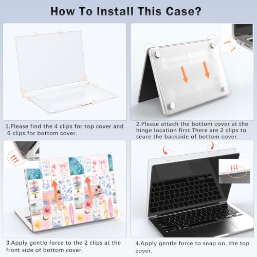 Compatible with MacBook Air 13 inch Case M1 A2337 A2179 A1932 2022 2021 2020 2019 2018 Release, Cute Beach Sunset Collage Protective Hard Shell Matte Cover for MacBook Air 13.3 inch - color: Beach E, size: MacBook Air 13.3 inch M1 A2337 A2179 A1932