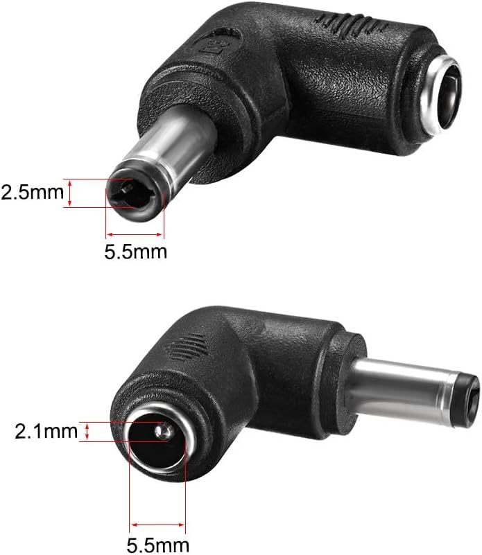 2pcs 2.1x5.5mm DC Power Adapter Converter, 12V DC Power Cable 5.5 X 2.1mm for CCTV Security Camera, DVR, Car Rearview Monitor System Video, LED Strip Light, Surveillance - style: 5.5x2.1 to 5.5x2.5mm