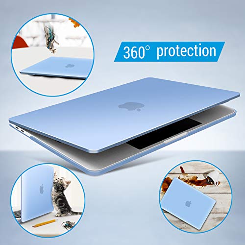 IBENZER Compatible with MacBook Pro 13 Inch Case M2 M1 2026 2025 2024 2023 2022 A2338 A2289 A2251 A2159 A1989 A1706 A1708, Hard Shell Case & Keyboard Cover for Mac Pro 13, Airy Blue, T13ARBL+1B - color: Airy Blue