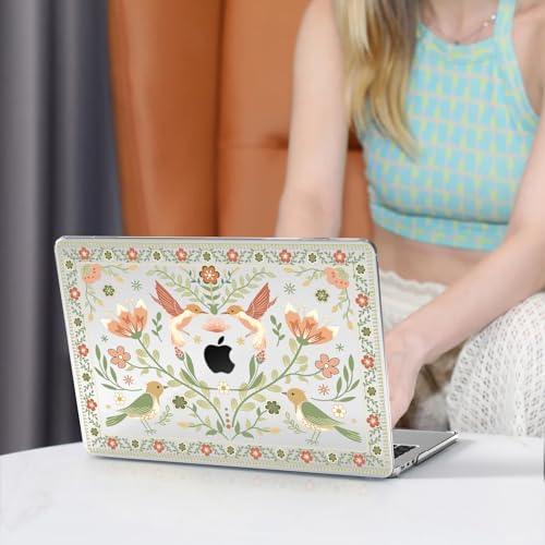 iCasso for M4 MacBook Air 13 inch Case 2026 2025-2022 M3 M2 Model A 3240 A3113 A2681, Sturdy Protective Hard Shell Case for Mac Air 13.6", Keyboard Cover + Screen Protector,Birdie Clear - color: C-Birdie Clear