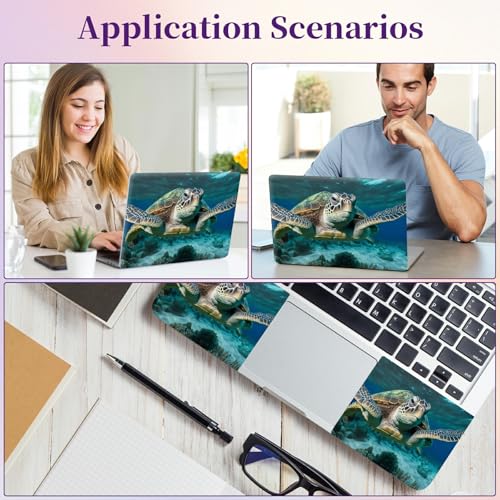 Laptop Skin Sticker Laptop Cover for 12" 13" 13.3" 14" Laptop Stickers,Reusable Skin Sticker Cover Personalized Art Waterproof & Scratch-Resistant Protector Case,Sea Turtle - color: Sea Turtle