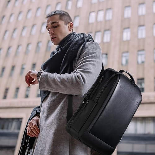 BOPai Business Smart 15.6 Inch Laptop Backpack Convertible Expandable Anti-Theft USB Charging Multi-Functional Travel Professional Work Office Men Commuter Large Black With Bottle Holder Waterproof - color: Black2