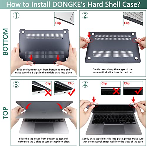 DONGKE Compatible with MacBook Air 13 inch Case 2021 2020 2019 2018 Release Model: M1 A2337 A2179 A1932, Hard Case Cover for MacBook Air 13 inch with Retina Display Touch ID - Avocado Green - color: Green